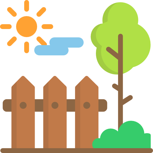 Icône représentant un jardin et une clôture pour les services d'aménagement extérieur chez BM CONSTRUCTION